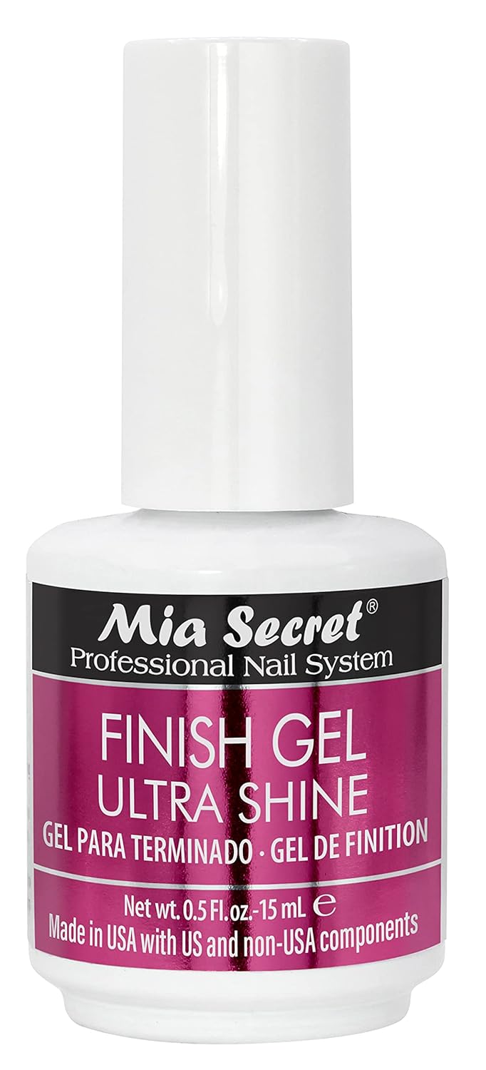 Mia Secret UV Finish Gel 15 ml – Professional High Gloss Gel Top Coat for Enhanced Acrylic Nails Finish
