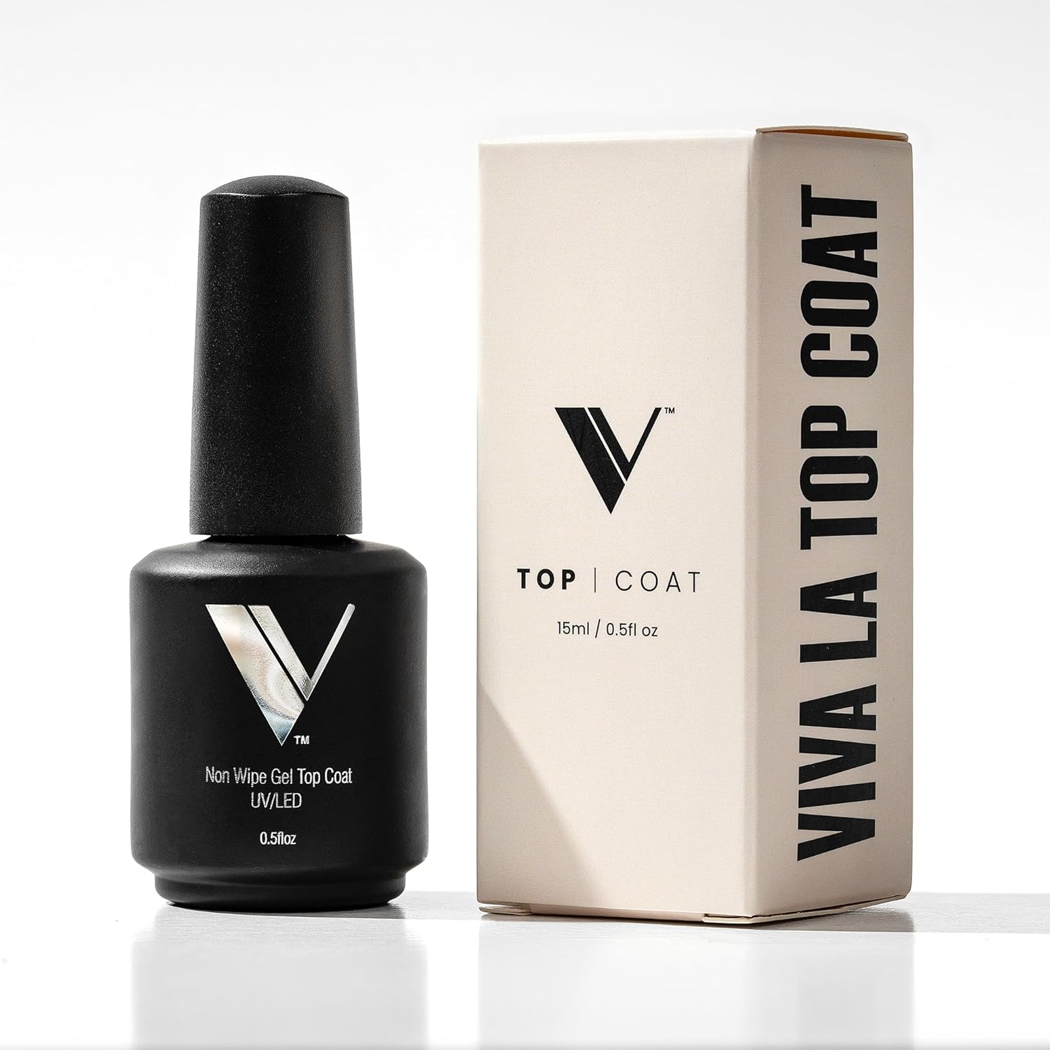 V Beauty Pure Non-Wipe Gel Top Coat Nail Polish (Glossy) – Long-Lasting No Chip Nail Polish Topcoat with Glossy Finish for Stronger Nail Beds – Led & UV Light Gel Polish for Pedicures & Manicures