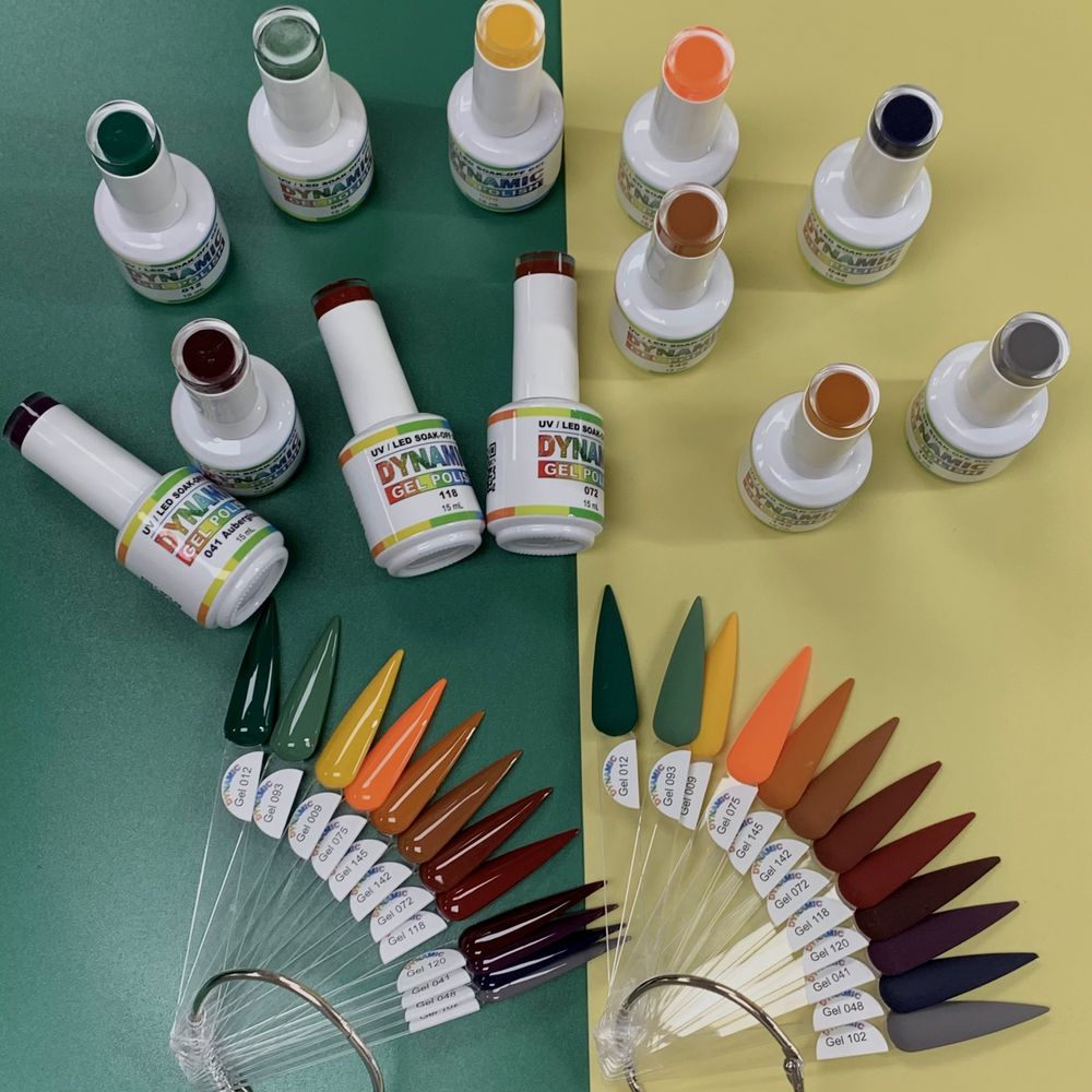Fall gel polish bottles on display - 2