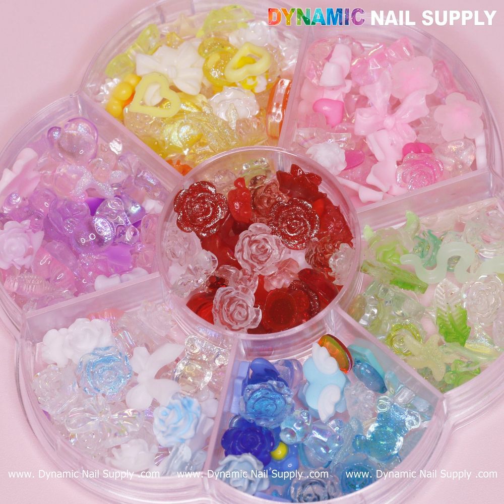 assorted 3D resin nail charms - 3