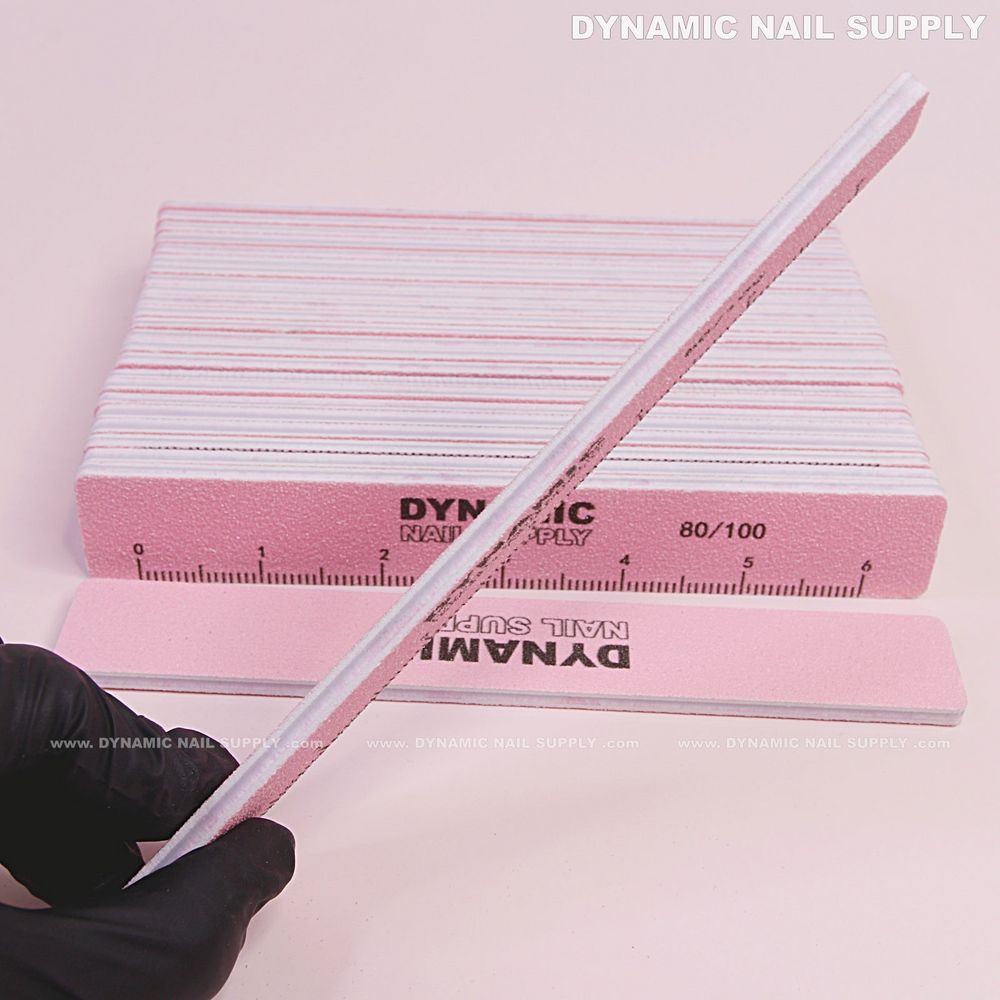 Pink double-sided square nail files - 8