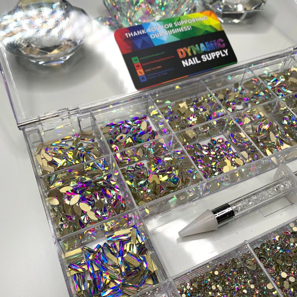 AB crystal nail rhinestones assortment box - 2