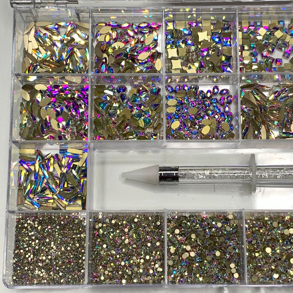 AB crystal nail rhinestones assortment box - 4