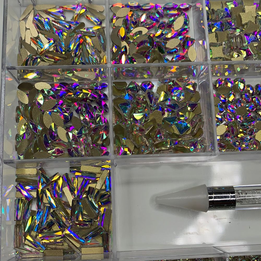 AB crystal nail rhinestones assortment box - 7