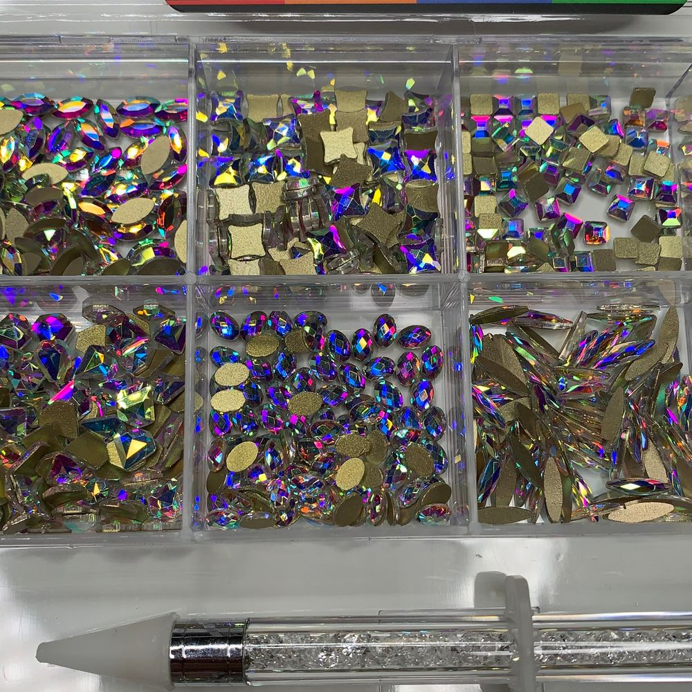 AB crystal nail rhinestones assortment box - 8