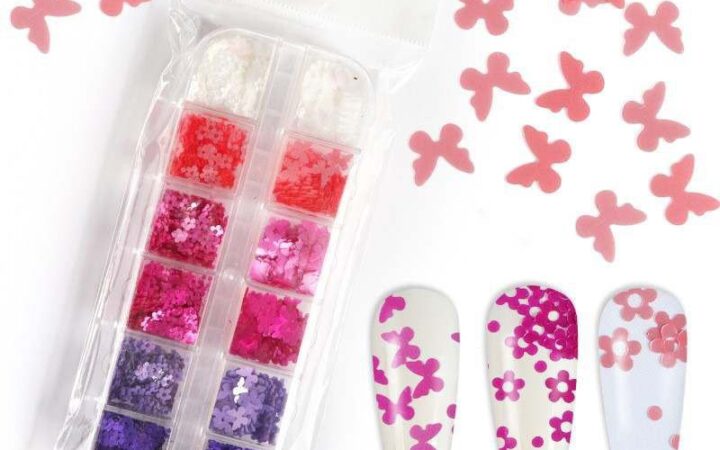 Butterfly Flower Nail Sequins for Spring & Summer Nails