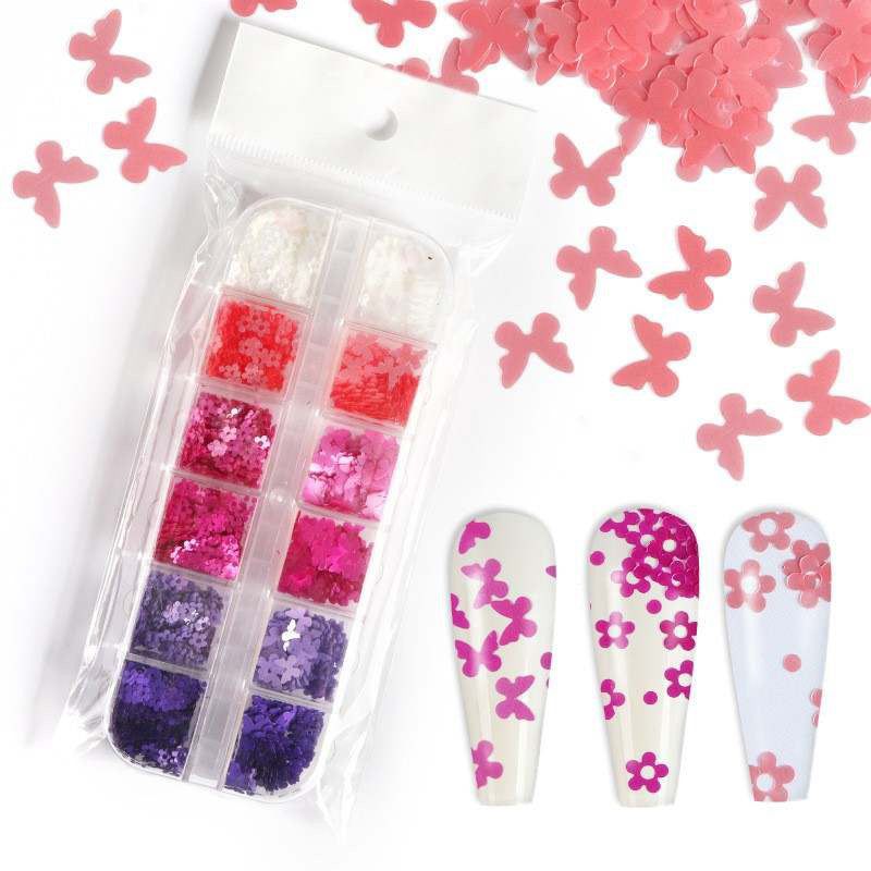 Butterfly Flower Nail Sequins for Spring & Summer Nails
