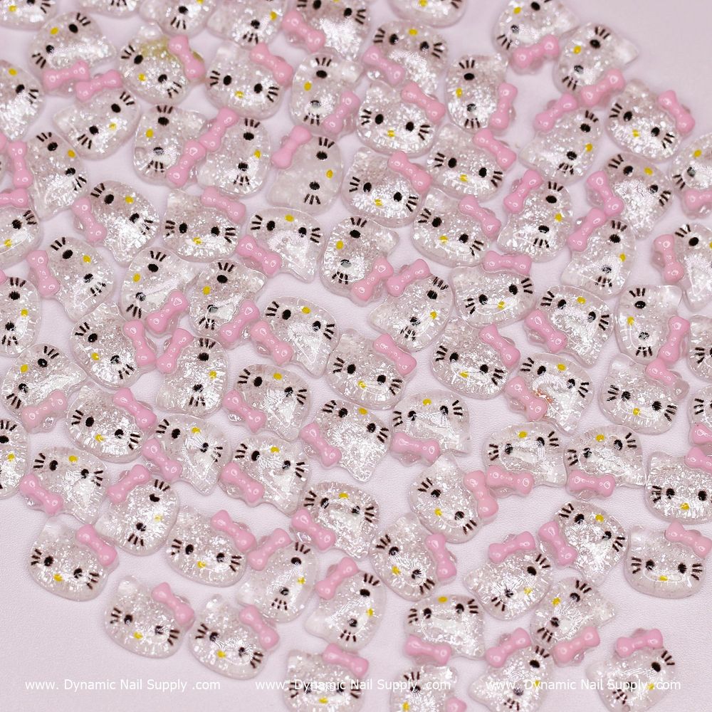 clear and pink Hello Kitty charms - 4