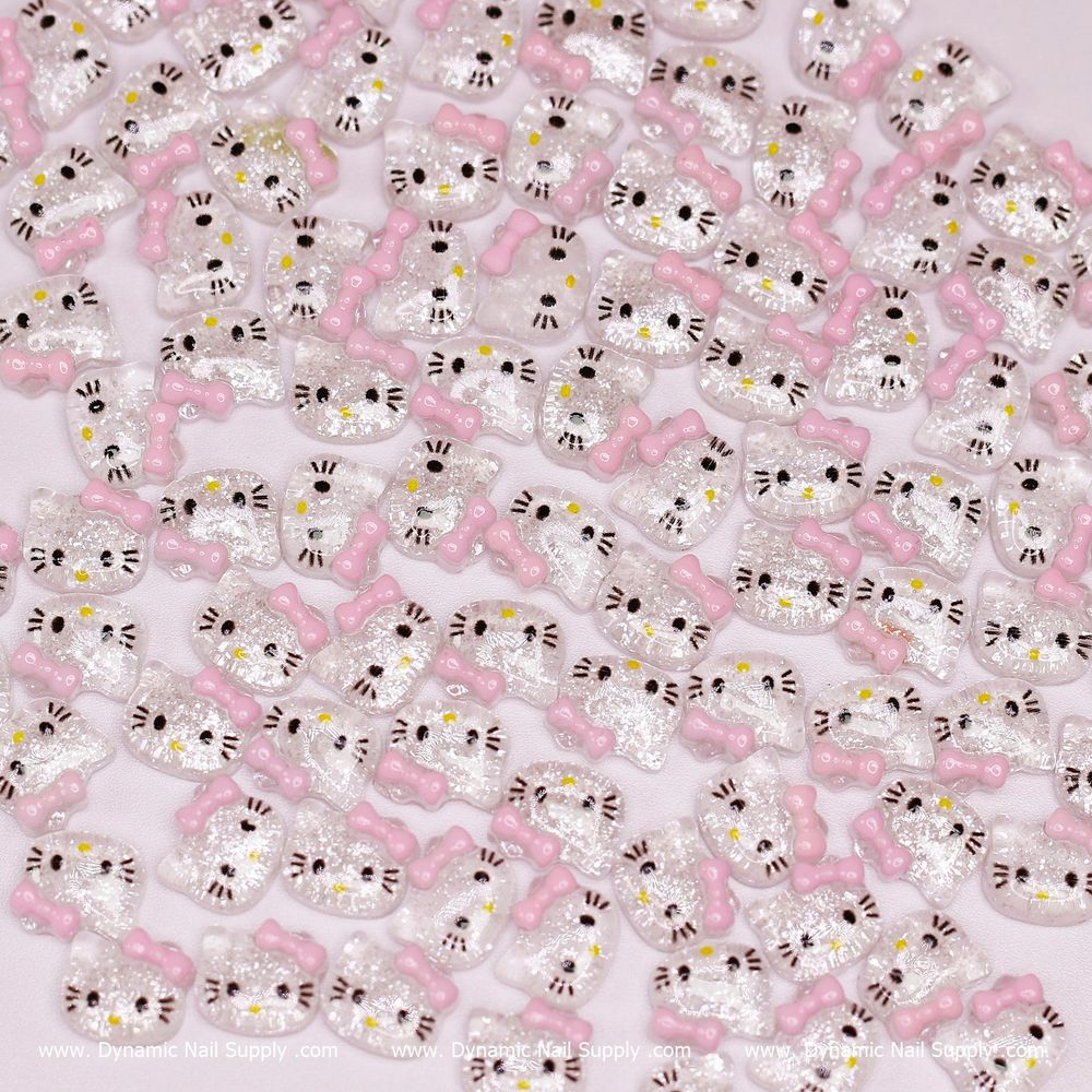 clear and pink Hello Kitty charms - 5