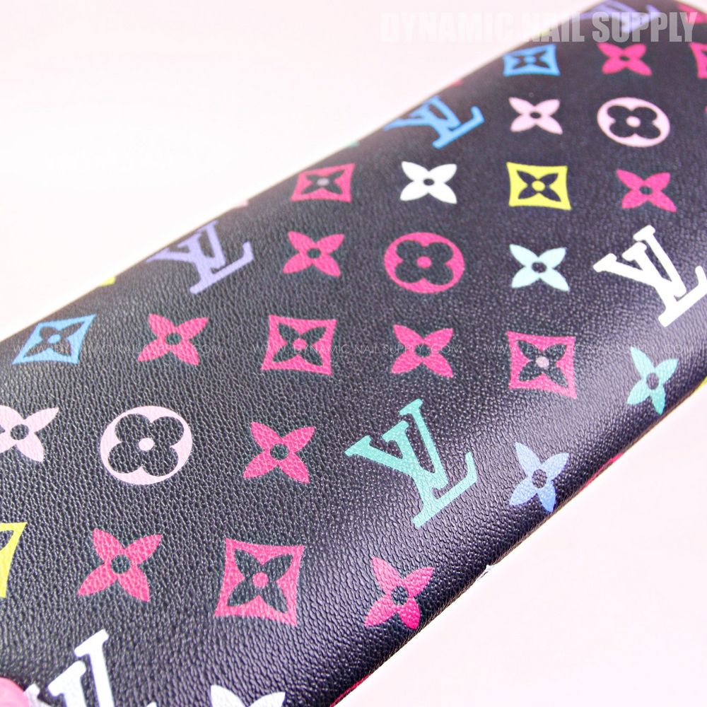 LV pattern leather armrest pillow - 3