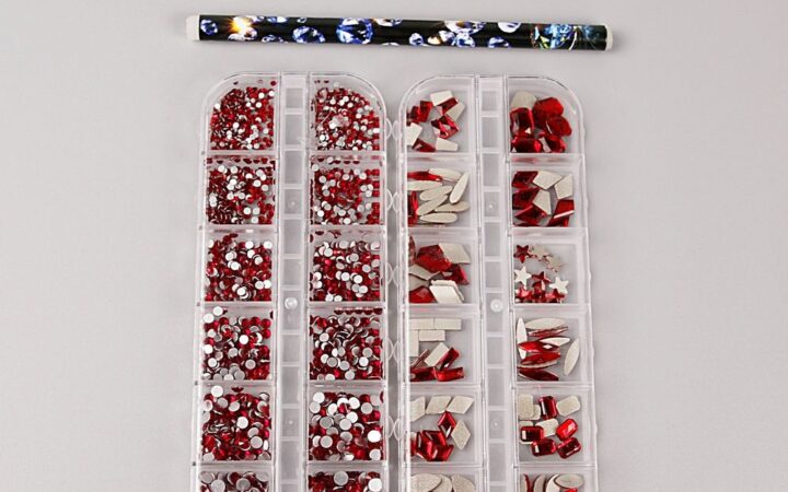 Red Multi Shape Nail Rhinestones — Kit Features & Uses
